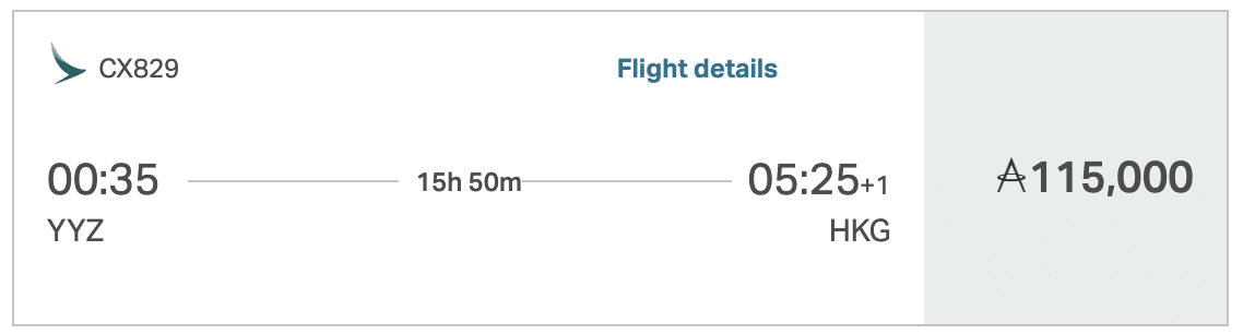 YYZ HKG CX J